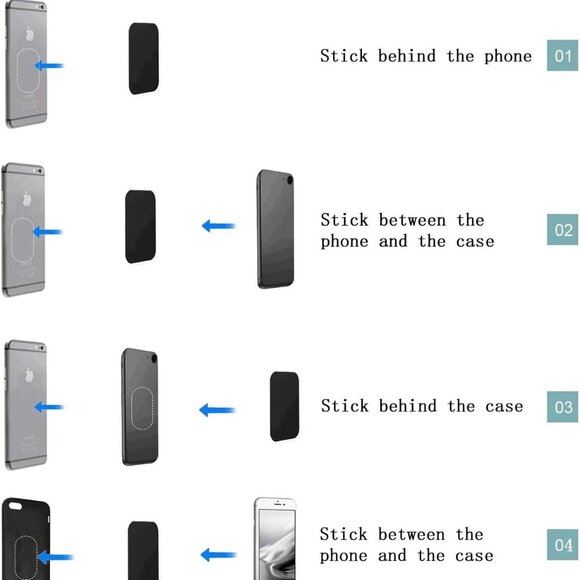 Adhesive Thin Metal PlatesCompatible with Magnetic Mounts,4 Piece Metal Plates f - Picture 6 of 7